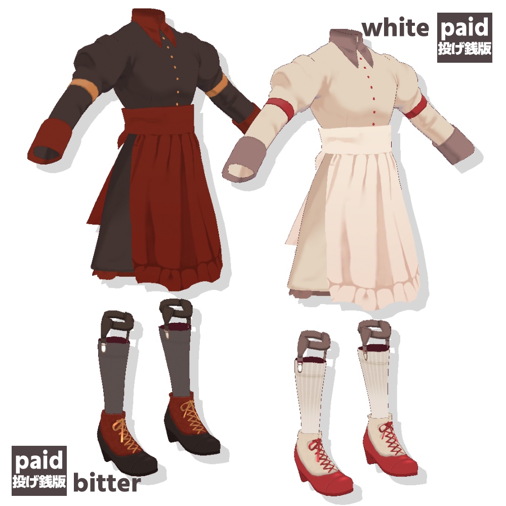 【VRoid/無料あり】キュロットスタイルメイド/culottes maid #M市C町