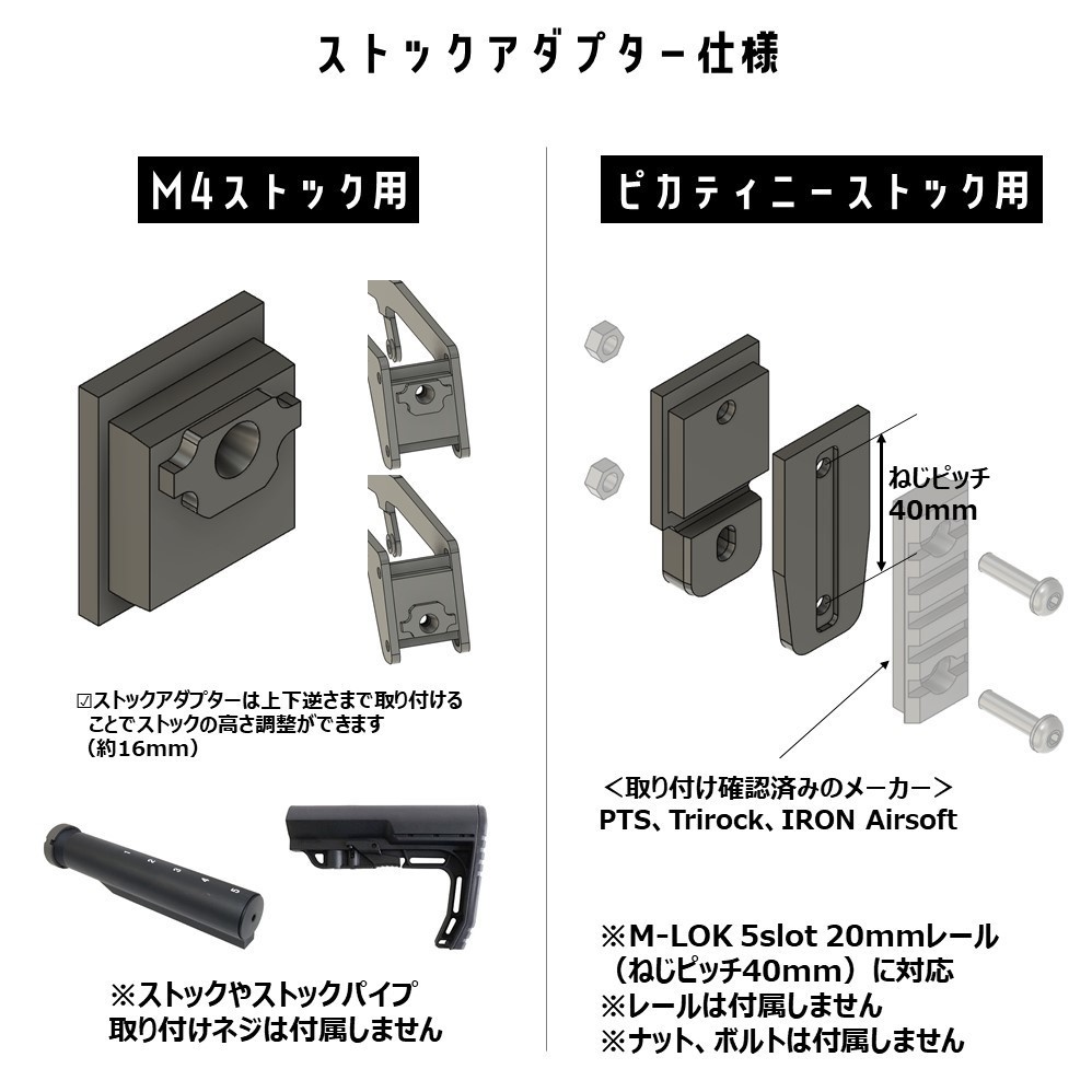 M4ストックアダプター（ハイキャパカービンキット用） - koremiyogashi - BOOTH