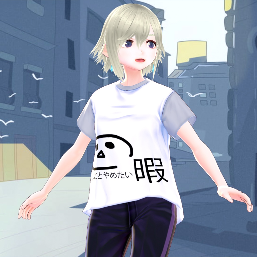 【VRoid】100円店　Tシャツ衣装　テクスチャ 暇