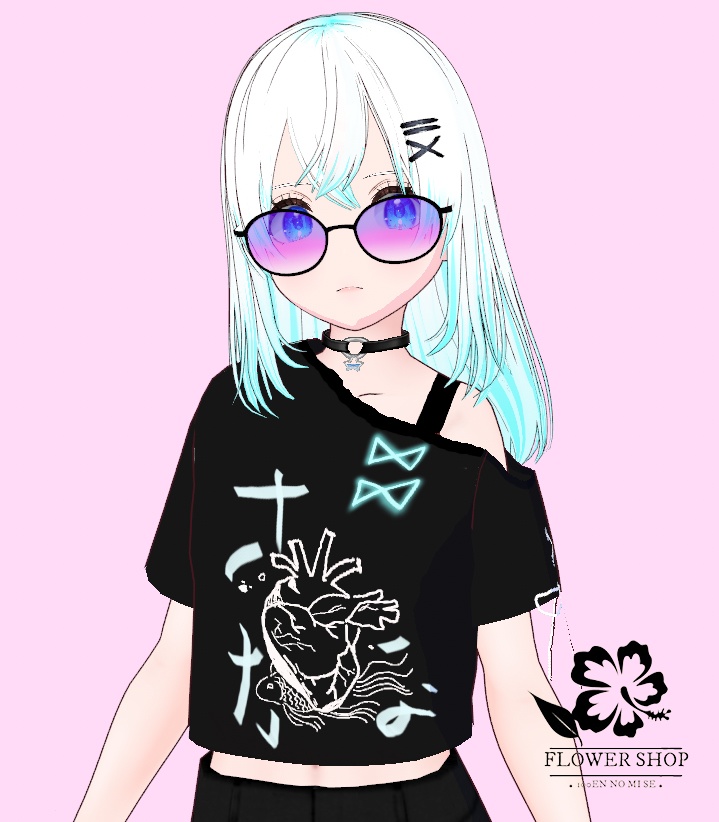 「VROID/じらいけい」 VRoid じらいけいガール Tシャツ(花苑)