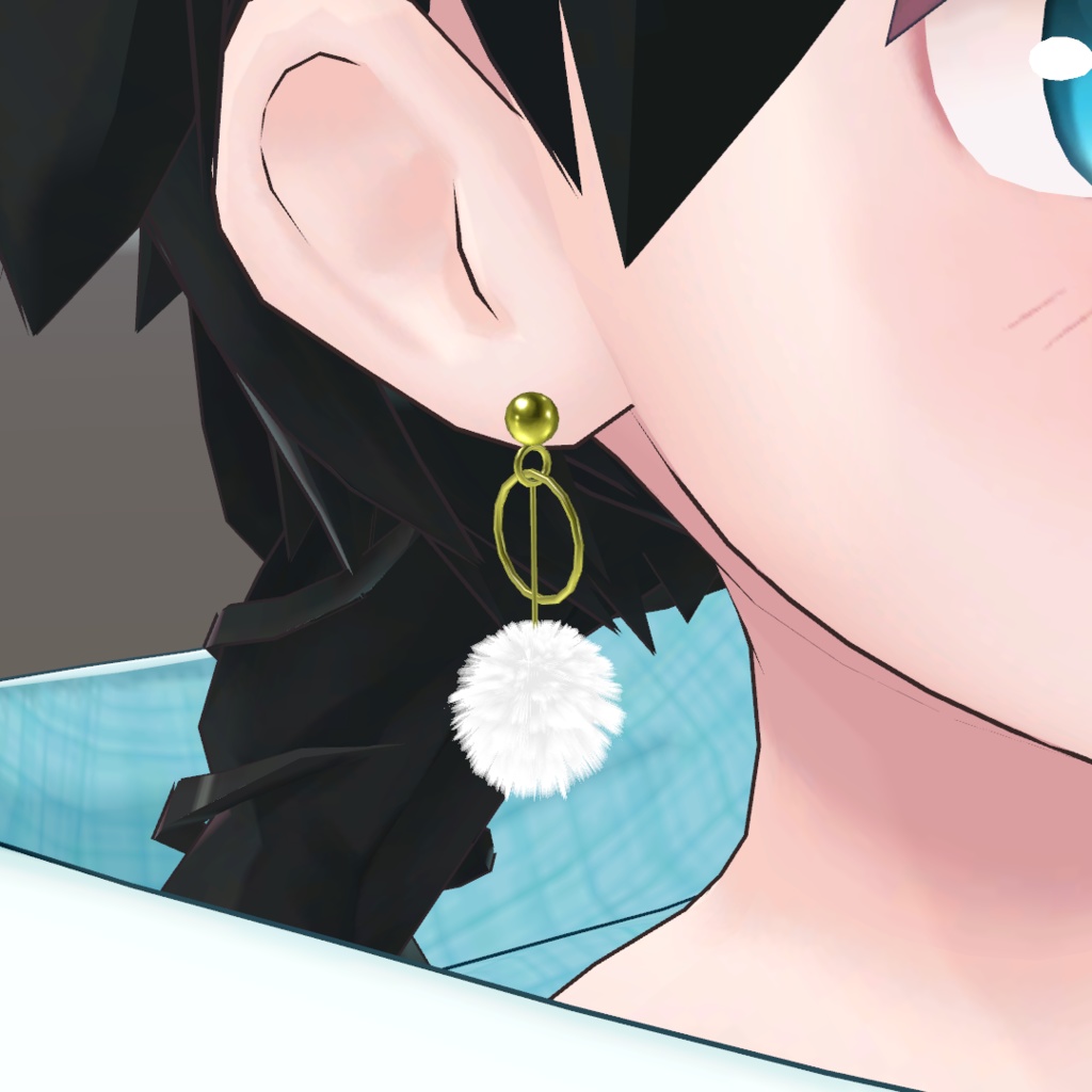 【無料】揺れるファーピアス【VRChat想定】