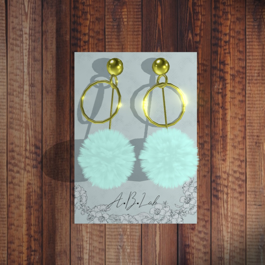 【無料】揺れるファーピアス【VRChat想定】