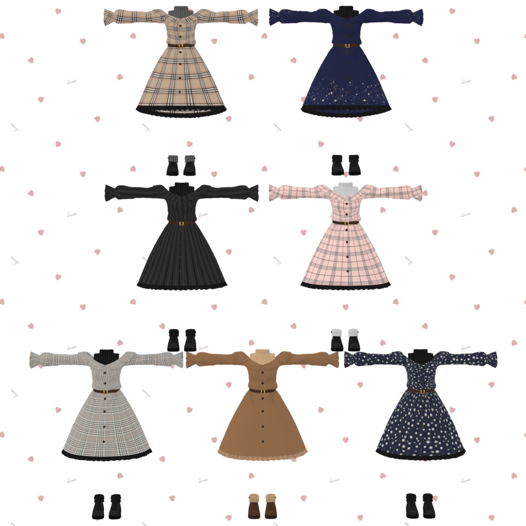 ガーリーオフショルワンピース【8アバター】