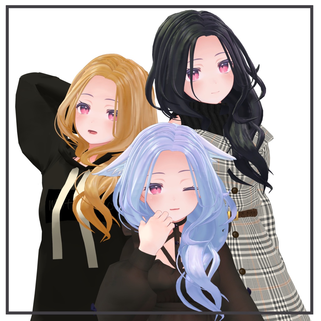 大人ウェーブヘア【VRChat想定】