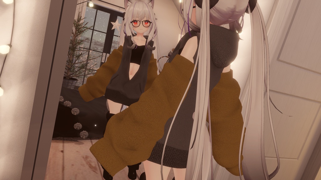 【舞夜】カジュアルニット&ブーツ【VRC想定】