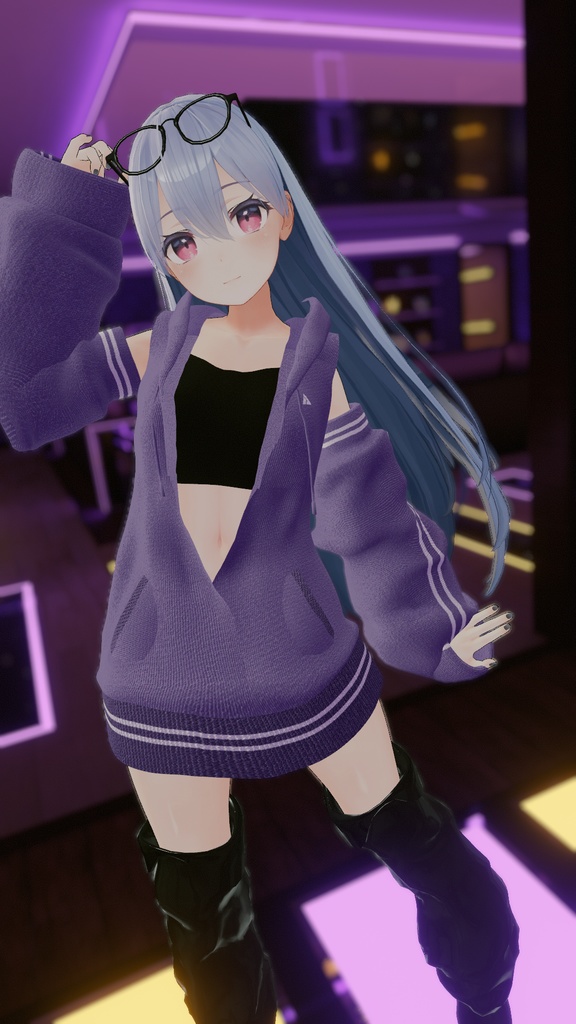 【桔梗】カジュアルニット&ブーツ【VRC想定】