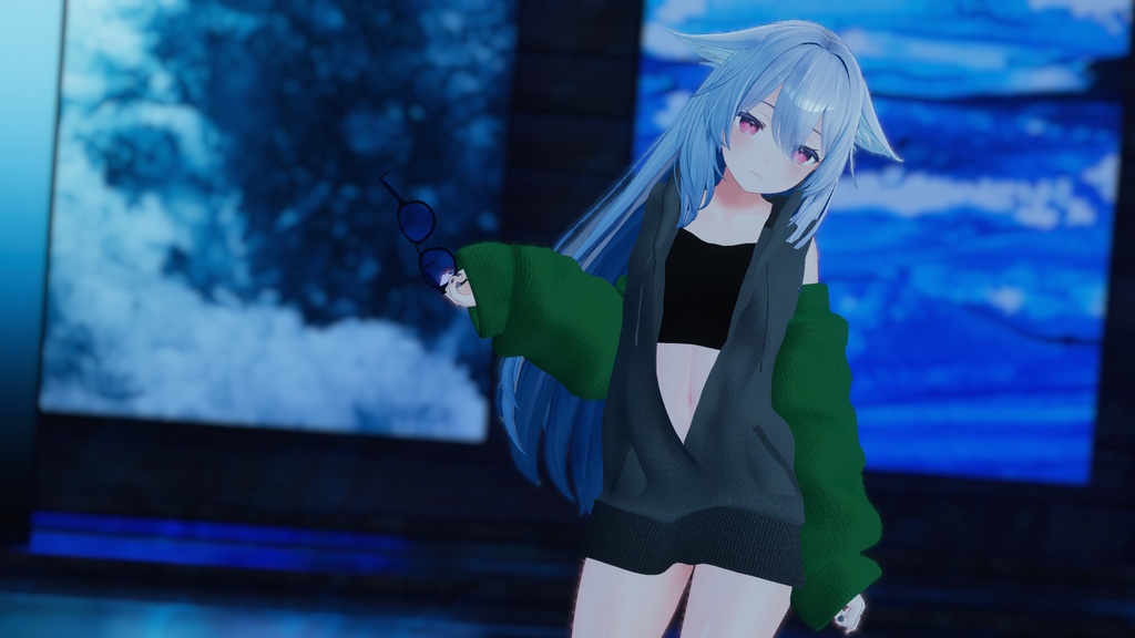 【桔梗】カジュアルニット&ブーツ【VRC想定】