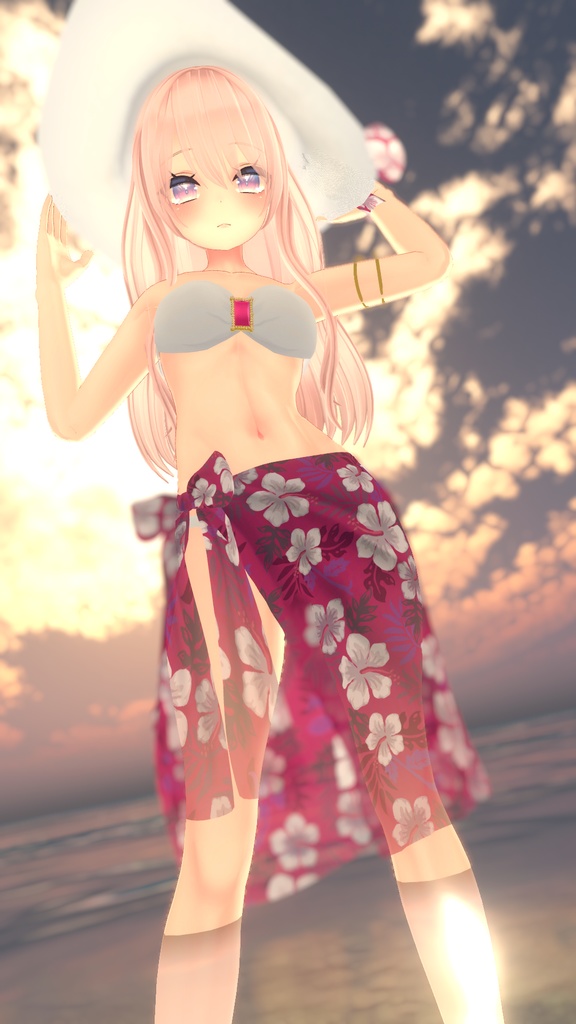 【桔梗/舞夜】Jewelry swimsuit & Pareo【VRChat想定】