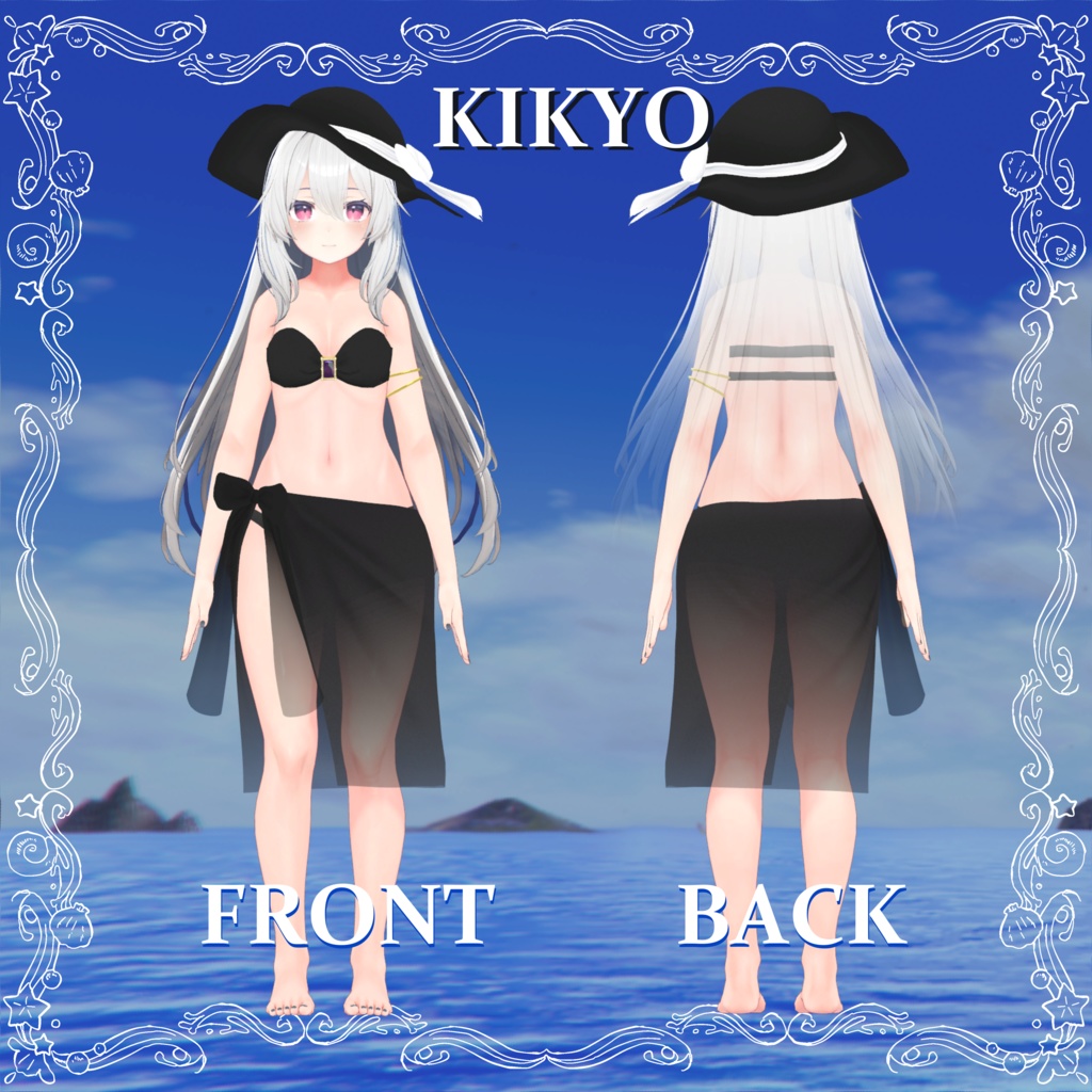 【桔梗/舞夜】Jewelry swimsuit & Pareo【VRChat想定】