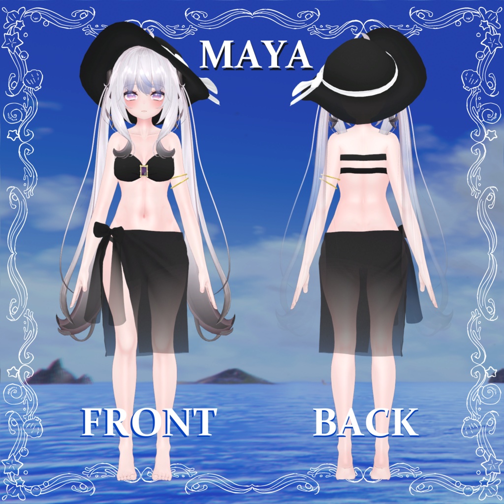 【桔梗/舞夜】Jewelry swimsuit & Pareo【VRChat想定】