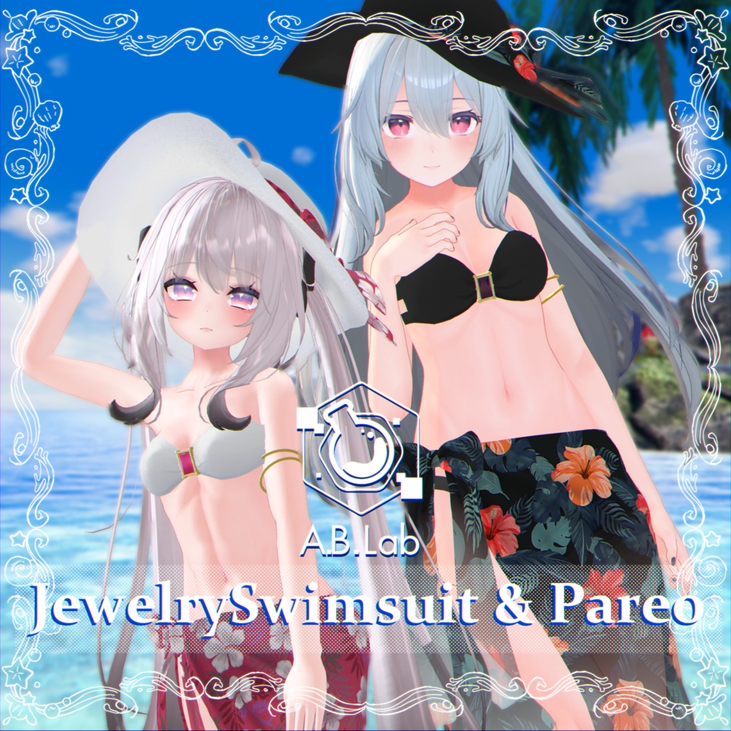 【桔梗/舞夜】Jewelry swimsuit & Pareo【VRChat想定】