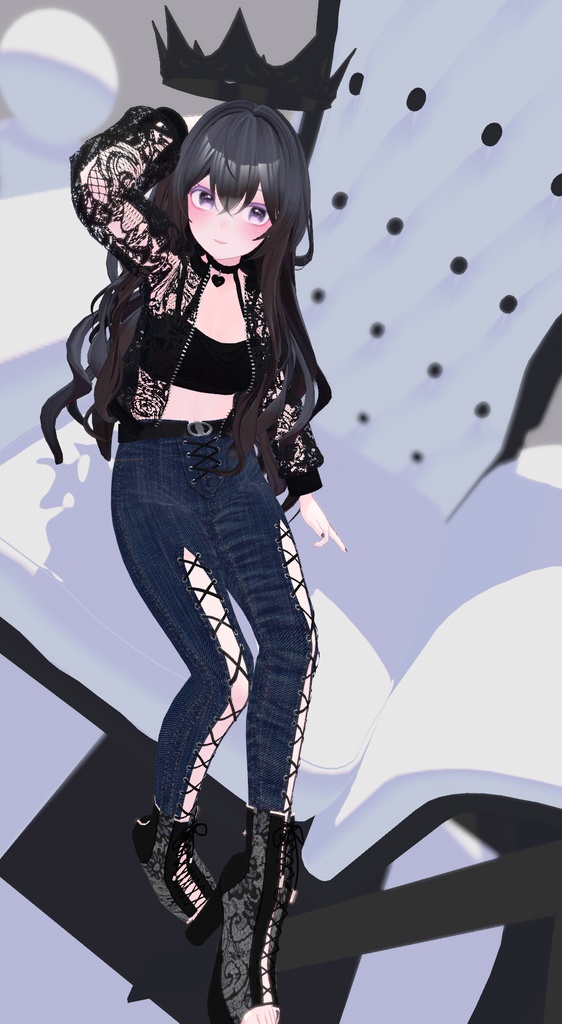 【桔梗】レースアップコーデ【VRC想定】