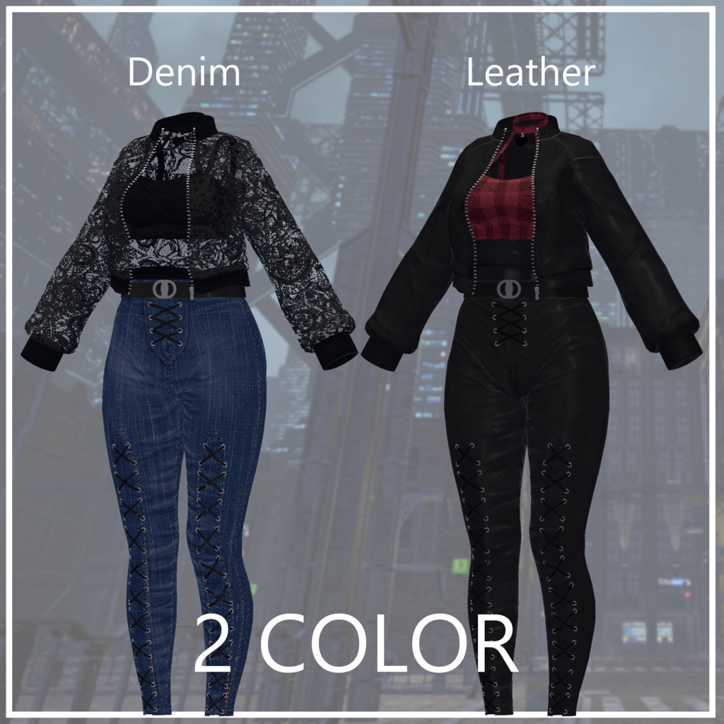 【桔梗】レースアップコーデ【VRC想定】