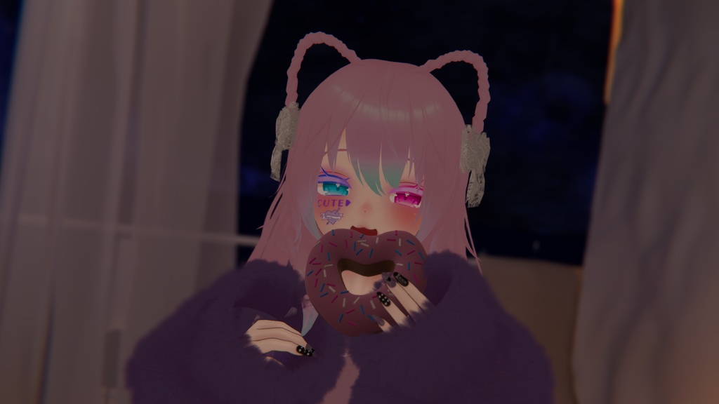 【8アバター対応】ふわもこ猫耳ヘア【VRC想定】