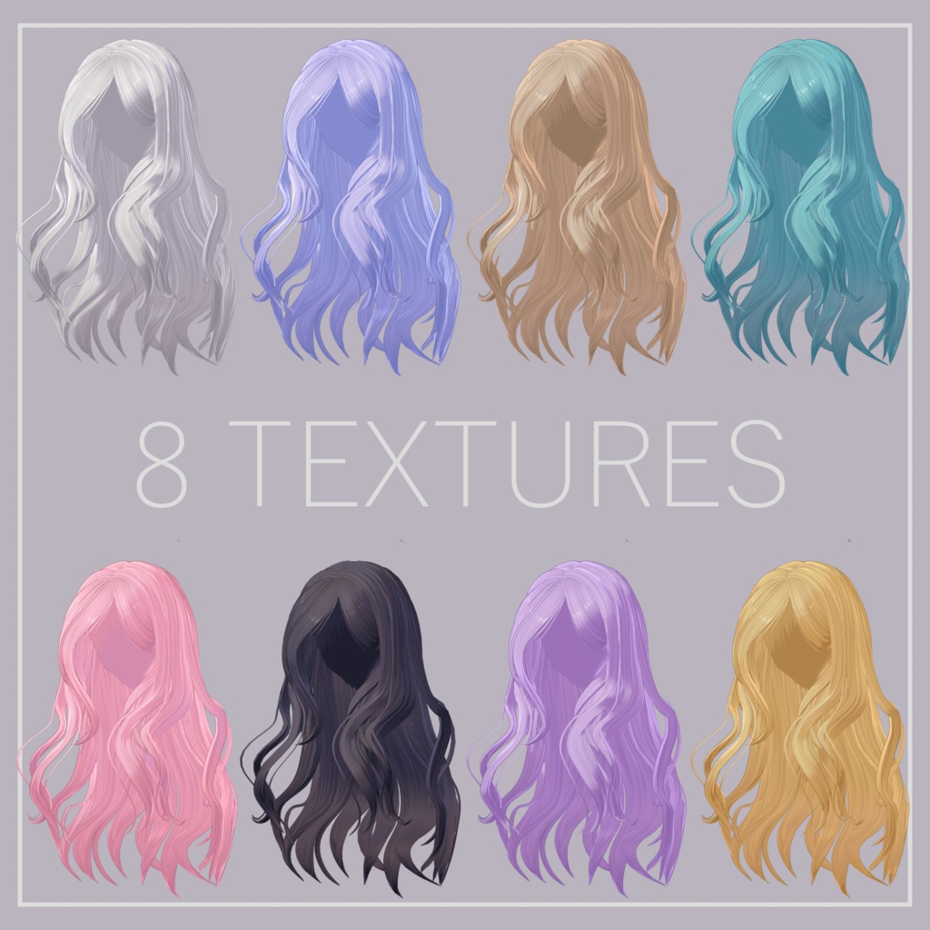 【7アバター対応】マーメイドロングヘア【VRC想定】