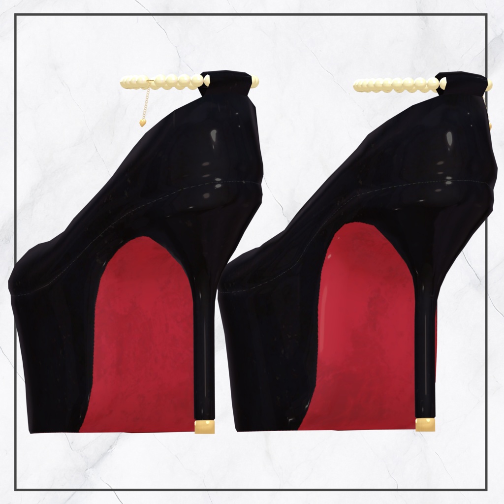 【4アバター対応】厚底ヒールパンプス【VRC想定】