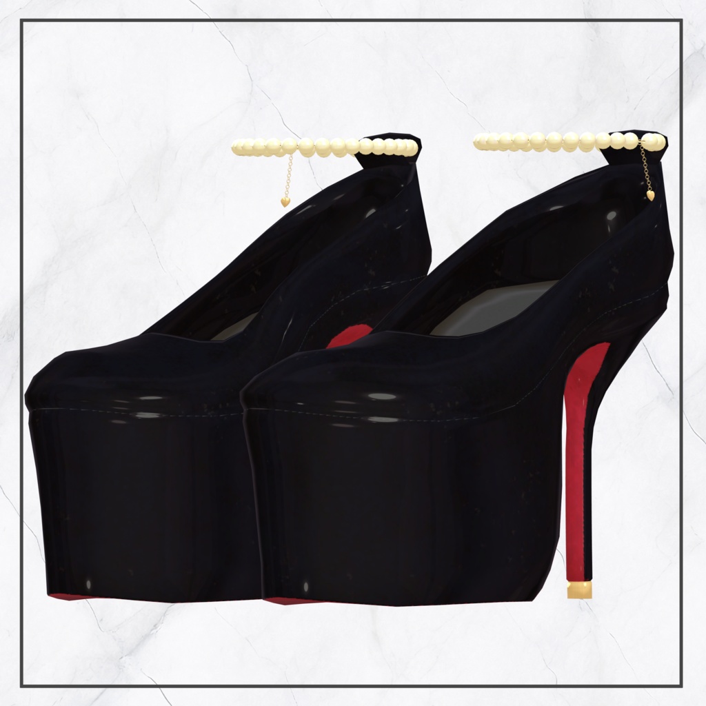 【4アバター対応】厚底ヒールパンプス【VRC想定】