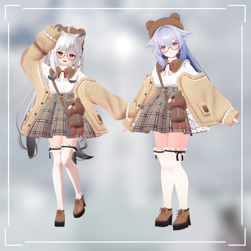 【9アバター対応】おでかけくまちゃんコーデ【VRC想定】