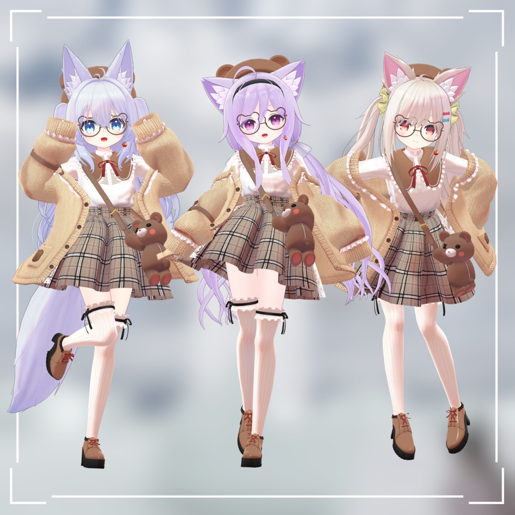 【9アバター対応】おでかけくまちゃんコーデ【VRC想定】