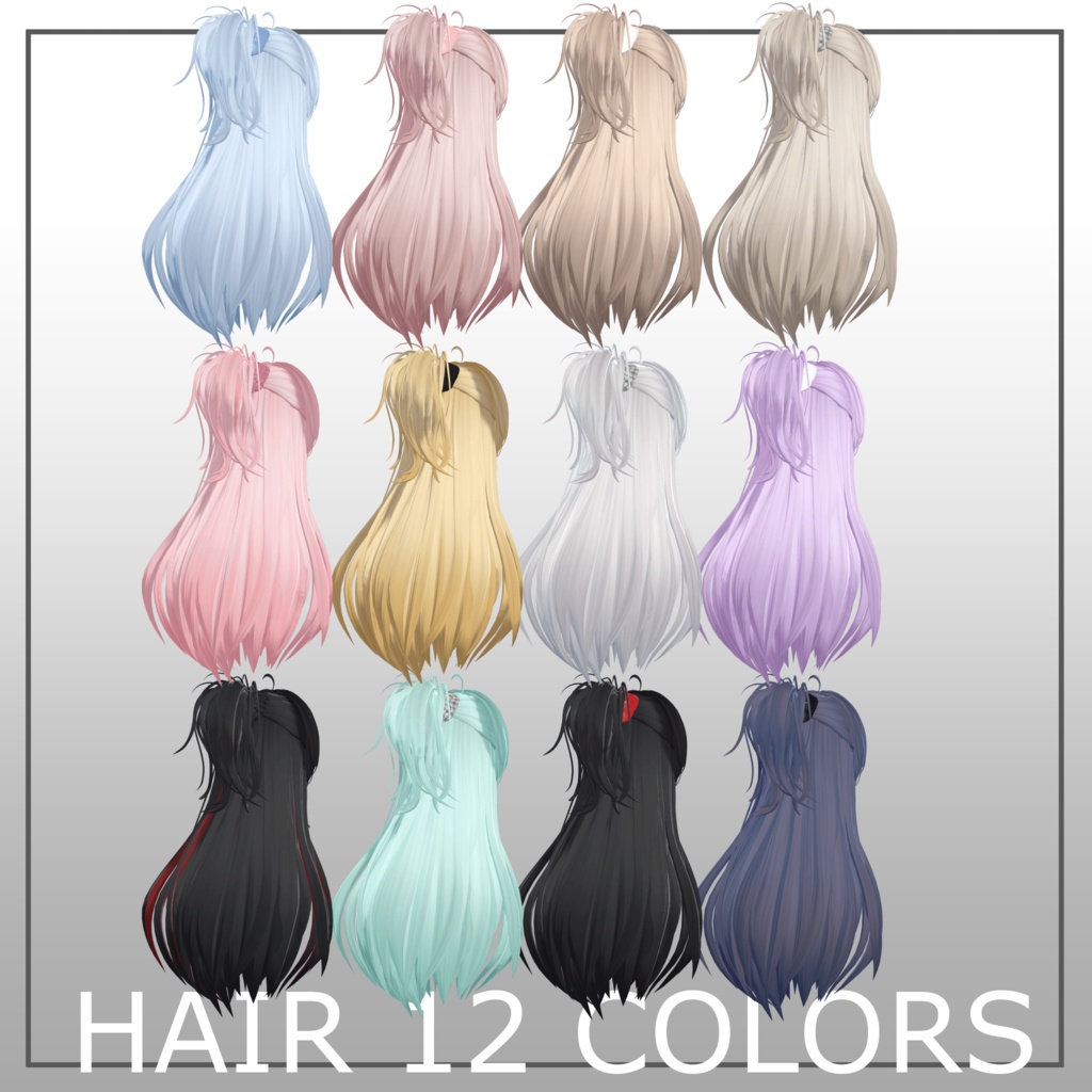 【7avatar対応】PankishGirlHair【3types in 1 hair】