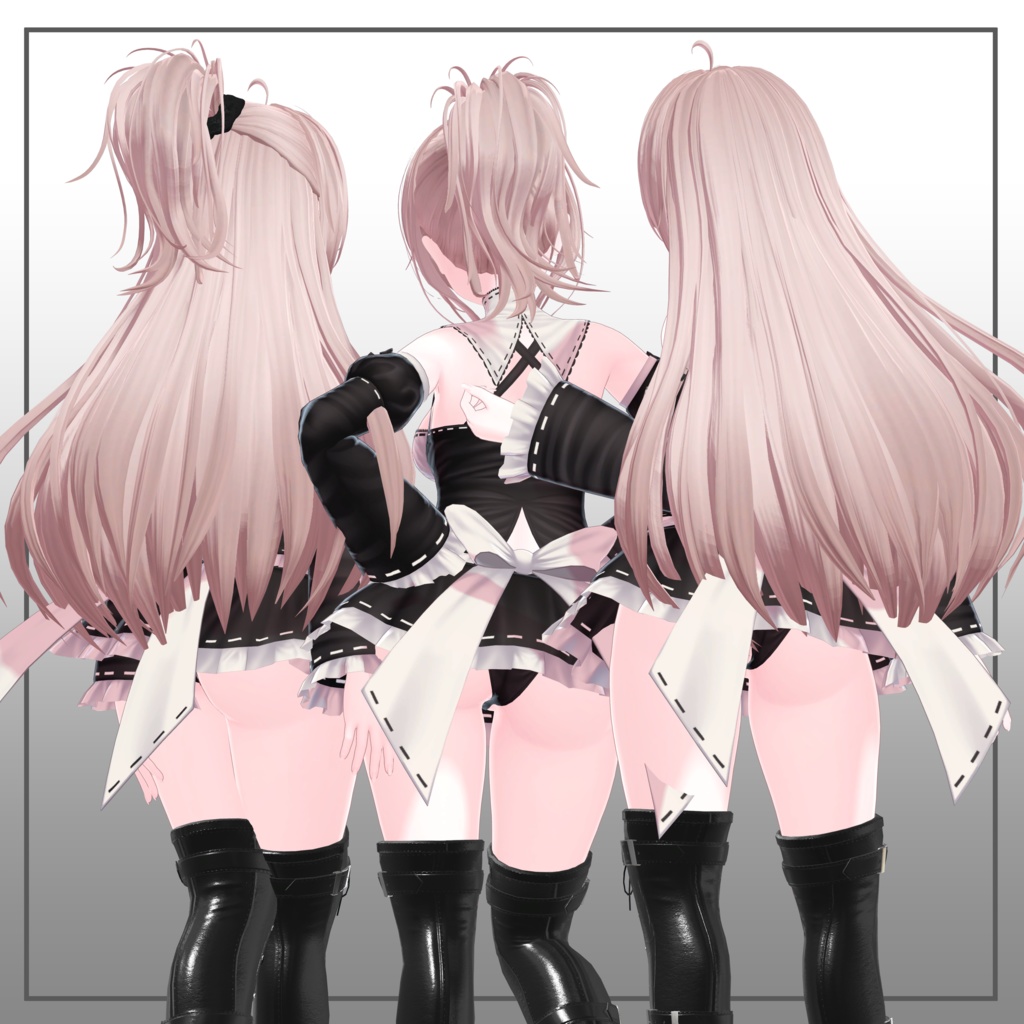 【7avatar対応】PankishGirlHair【3types in 1 hair】