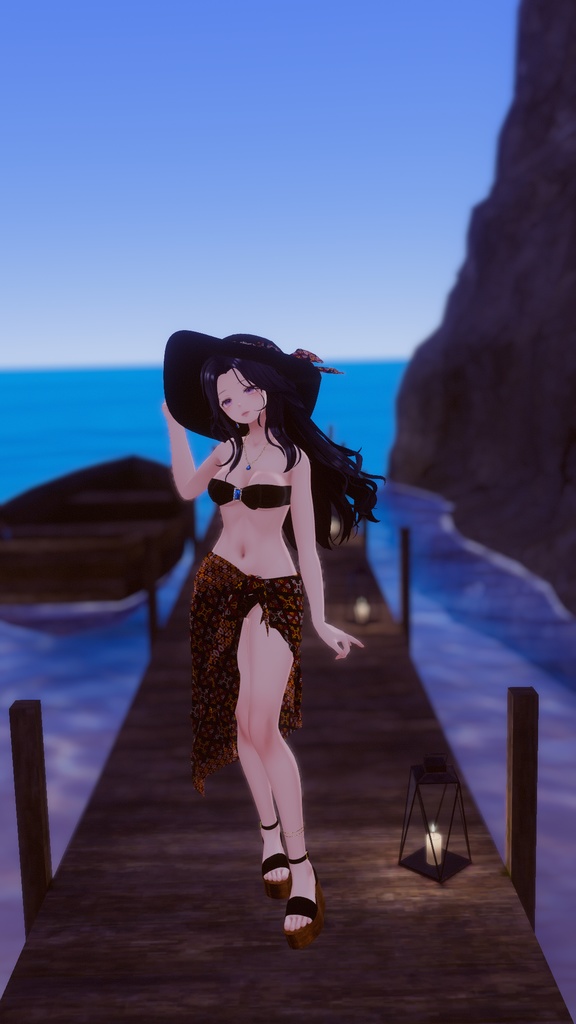 【6avatar対応】2023 Jewelry swimsuit & Pareo+【VRC想定】