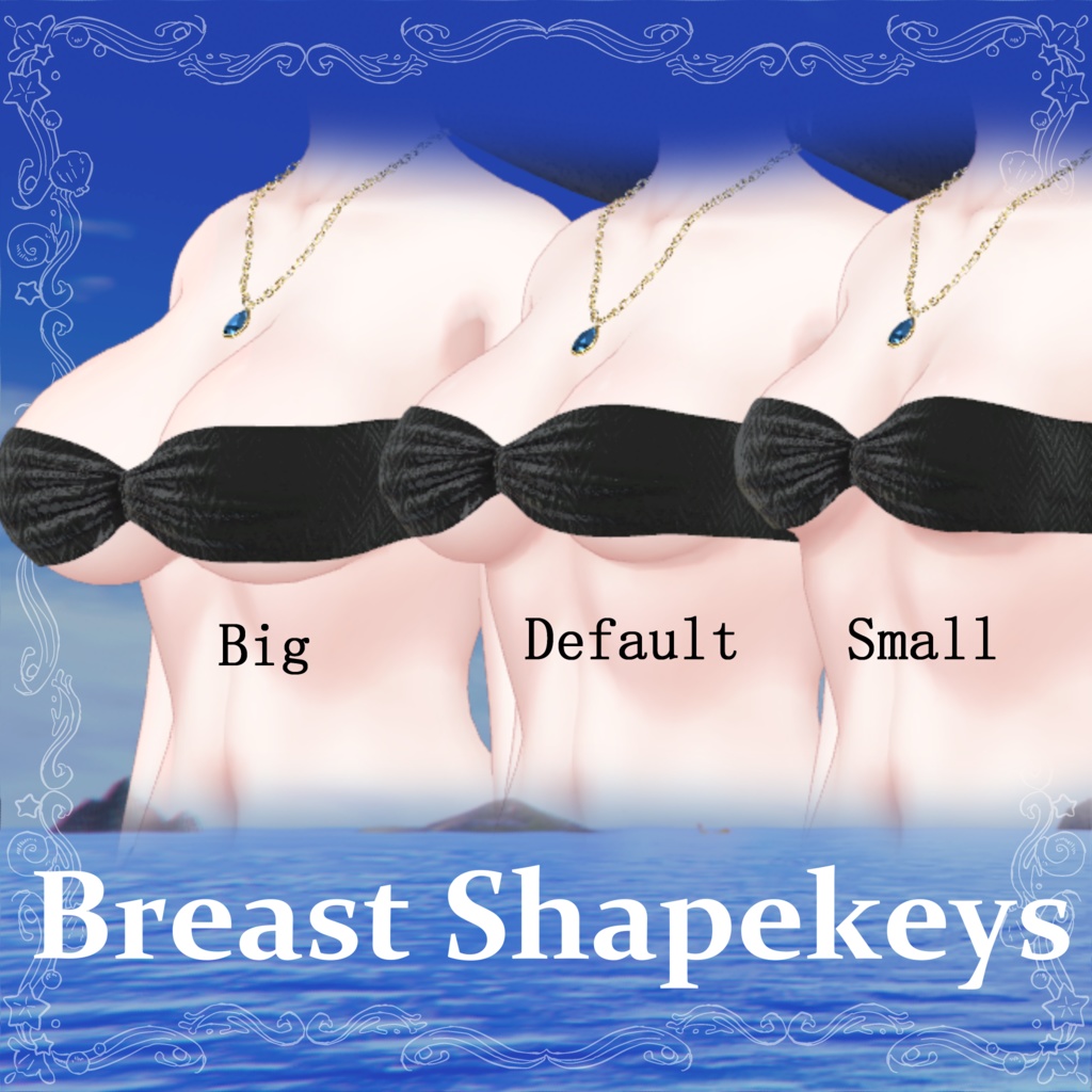 【6avatar対応】2023 Jewelry swimsuit & Pareo+【VRC想定】