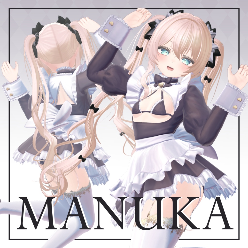 【6avatar対応】Cute Ribbon Twintail【VRC想定】