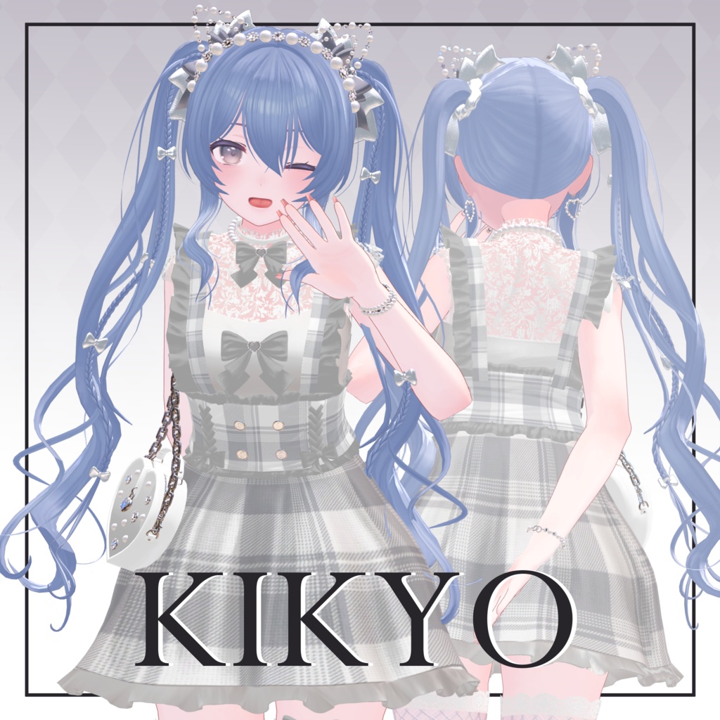 【6avatar対応】Cute Ribbon Twintail【VRC想定】