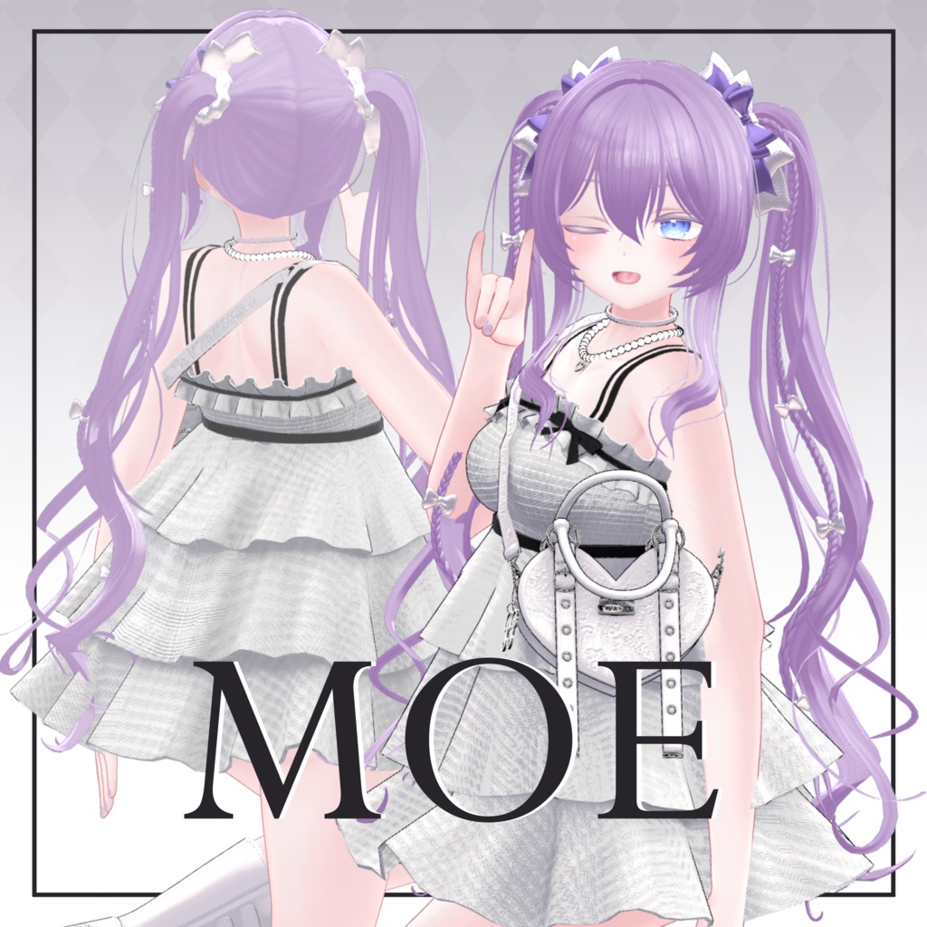 【6avatar対応】Cute Ribbon Twintail【VRC想定】