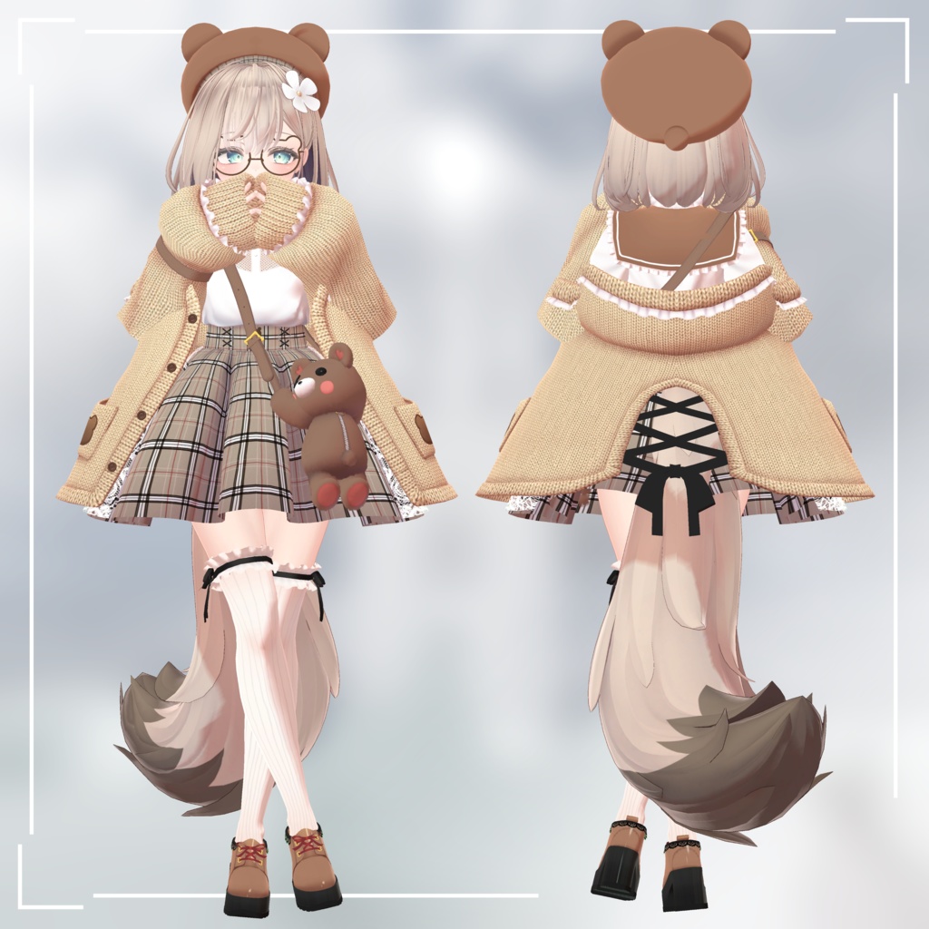 【マヌカ対応】おでかけくまちゃんコーデ【VRC想定】
