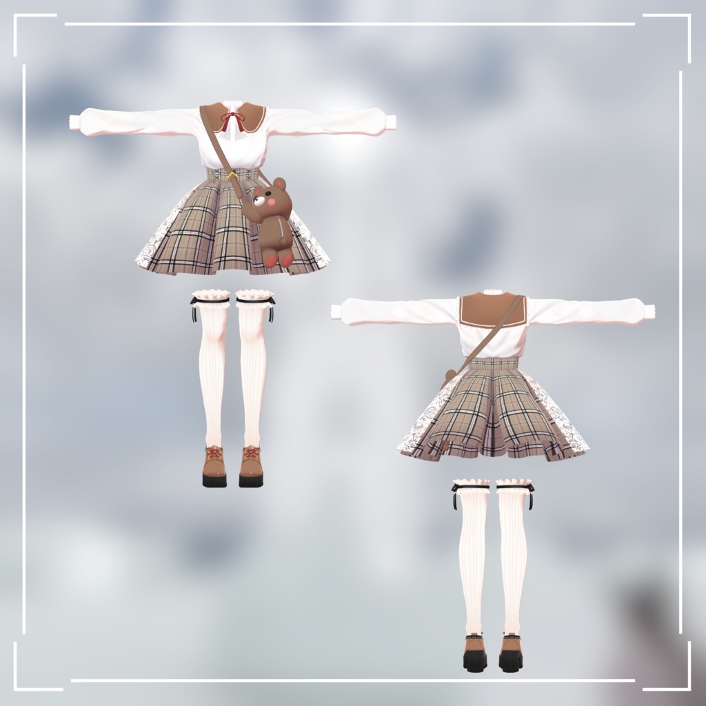 【マヌカ対応】おでかけくまちゃんコーデ【VRC想定】