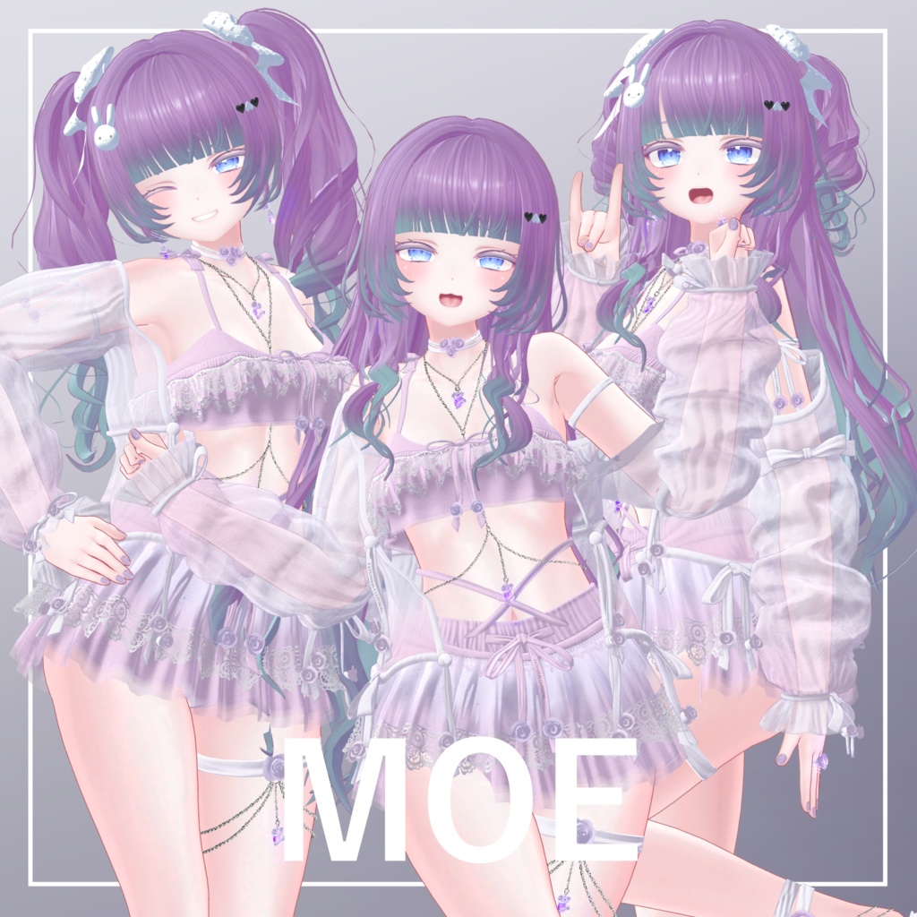 【6avatar対応】Dolly Side Twintail【VRC想定】