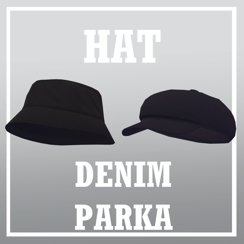 【6アバター対応】デニムパーカー【VRC想定】