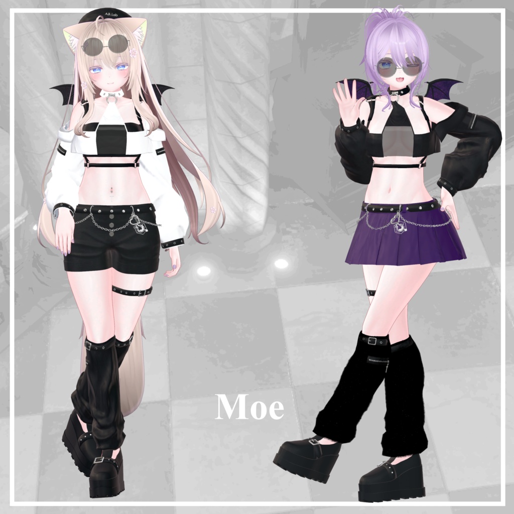 【6アバター対応】パンキッシュガールコーデ【VRC想定】