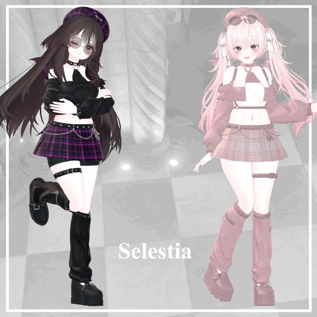 【6アバター対応】パンキッシュガールコーデ【VRC想定】