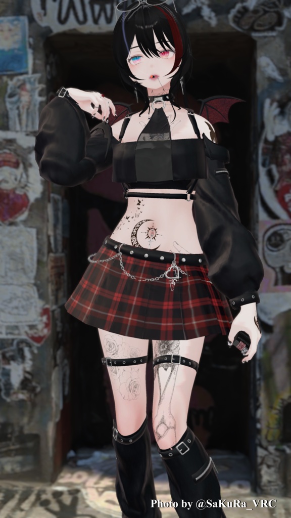 【6アバター対応】パンキッシュガールコーデ【VRC想定】