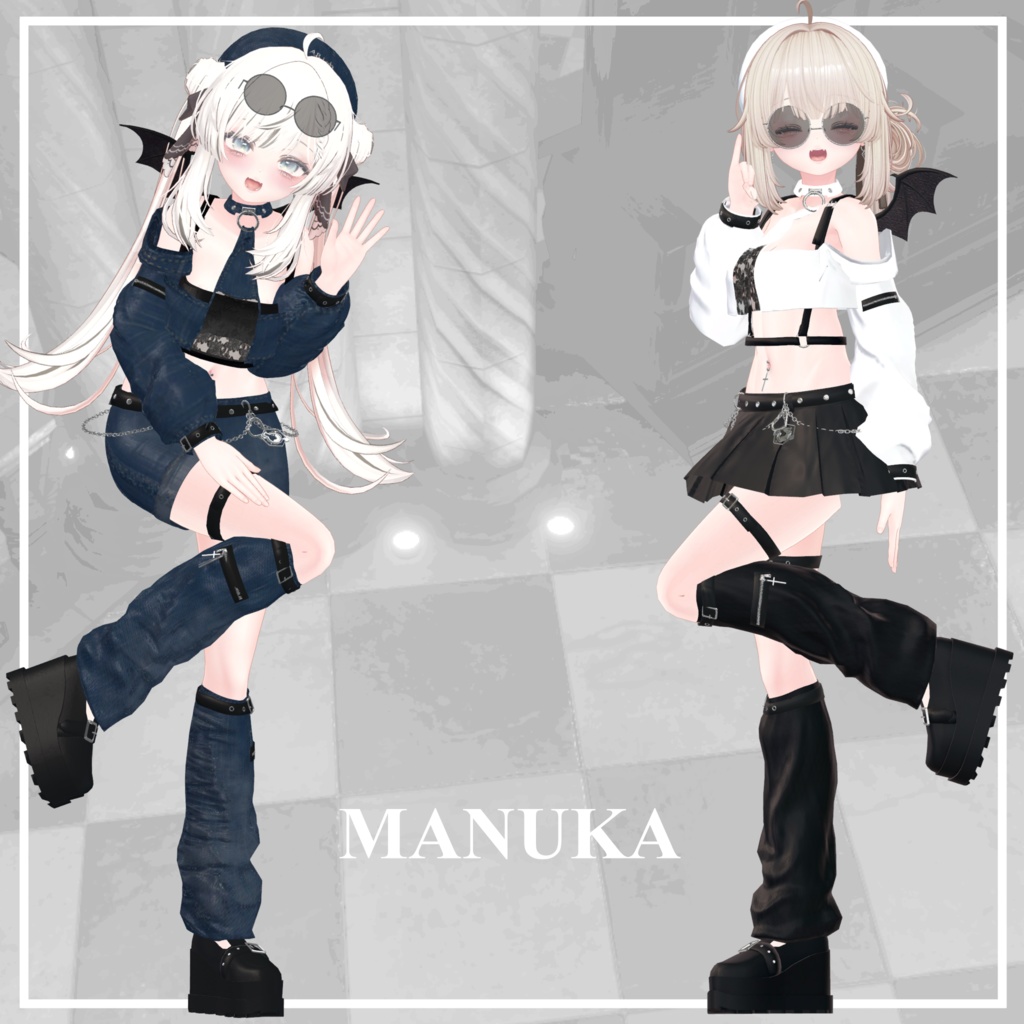 【6アバター対応】パンキッシュガールコーデ【VRC想定】