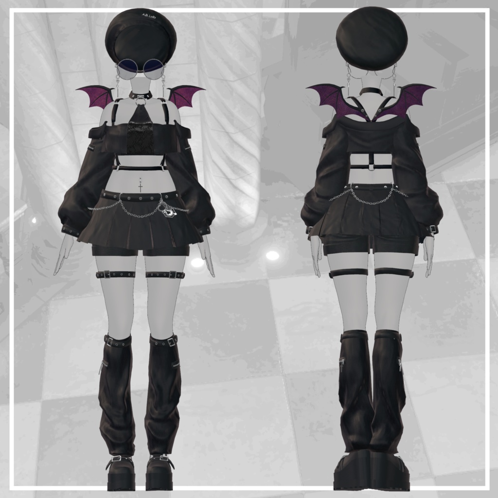 【6アバター対応】パンキッシュガールコーデ【VRC想定】