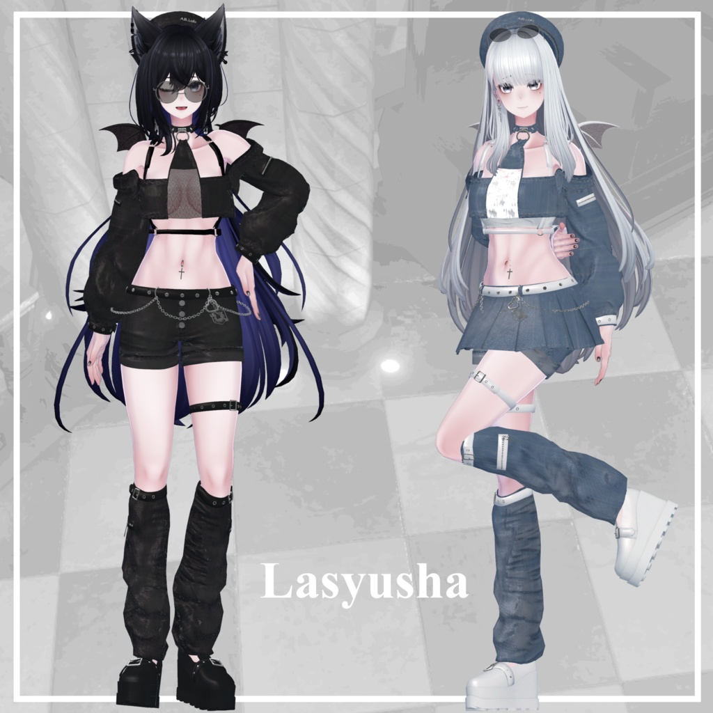 【6アバター対応】パンキッシュガールコーデ【VRC想定】