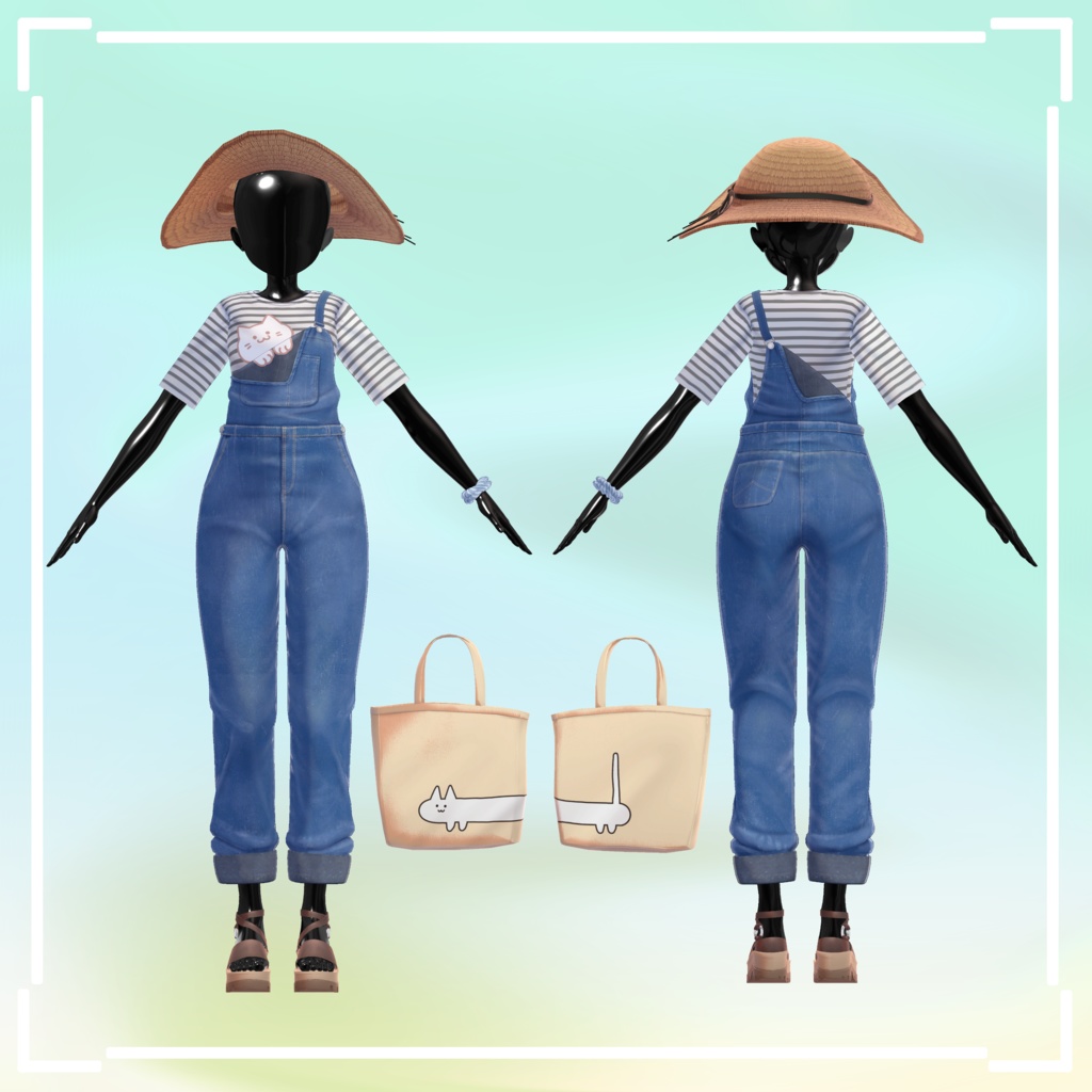 【11+Avatars】デニムオーバーオール【VRChat】