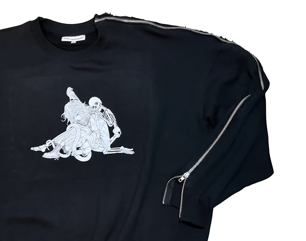 「 愛情と門 」 切りっぱなしジップスウェット