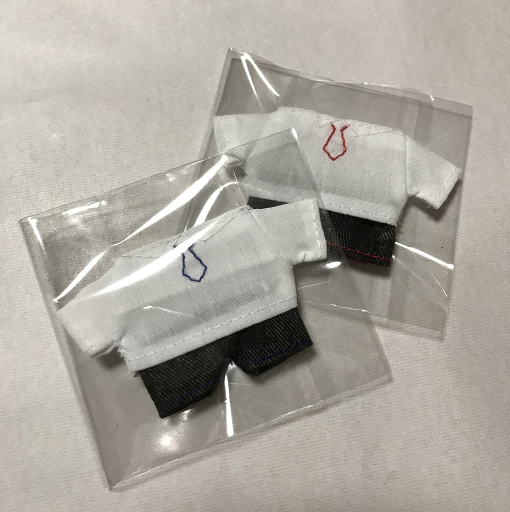 10センチぬいぐるみ ぬい服 シャツ風Tシャツ ズボン 2点セット♪