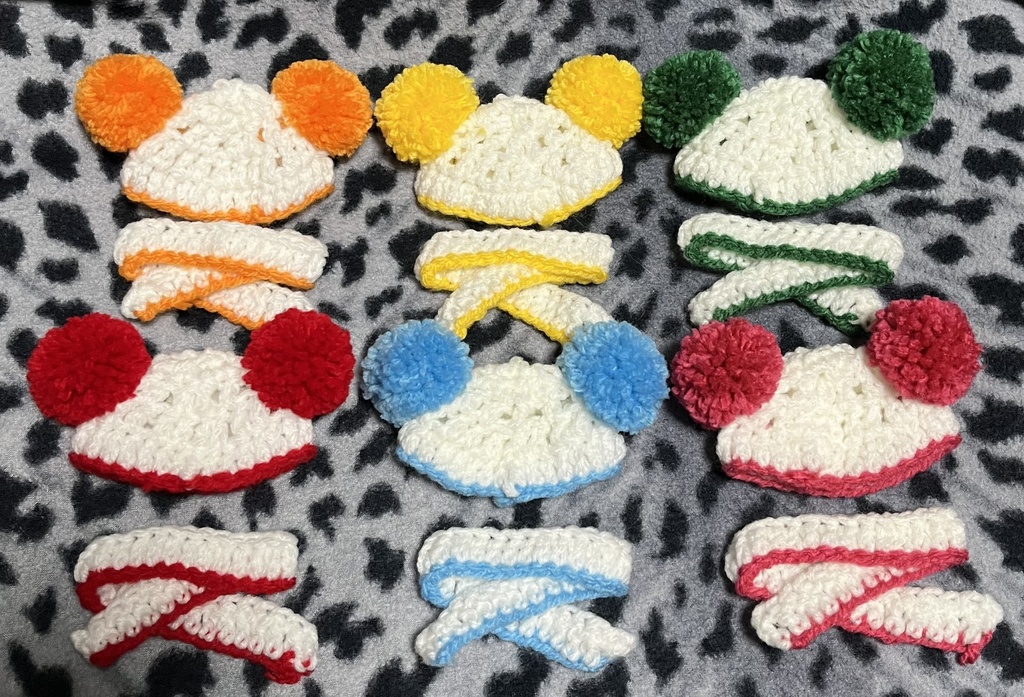 10cmぬいぐるみ 12cmぬいぐるみ ぬい服 ぽんぽん付き ニット帽 マフラー ♪