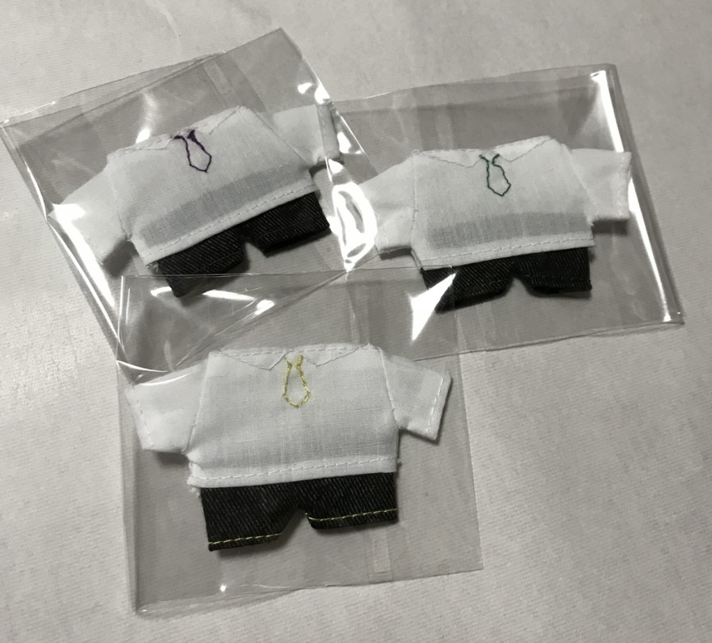 【あんしんBOOTHパック】 10センチぬいぐるみ ぬい服 シャツ風Tシャツ ズボン