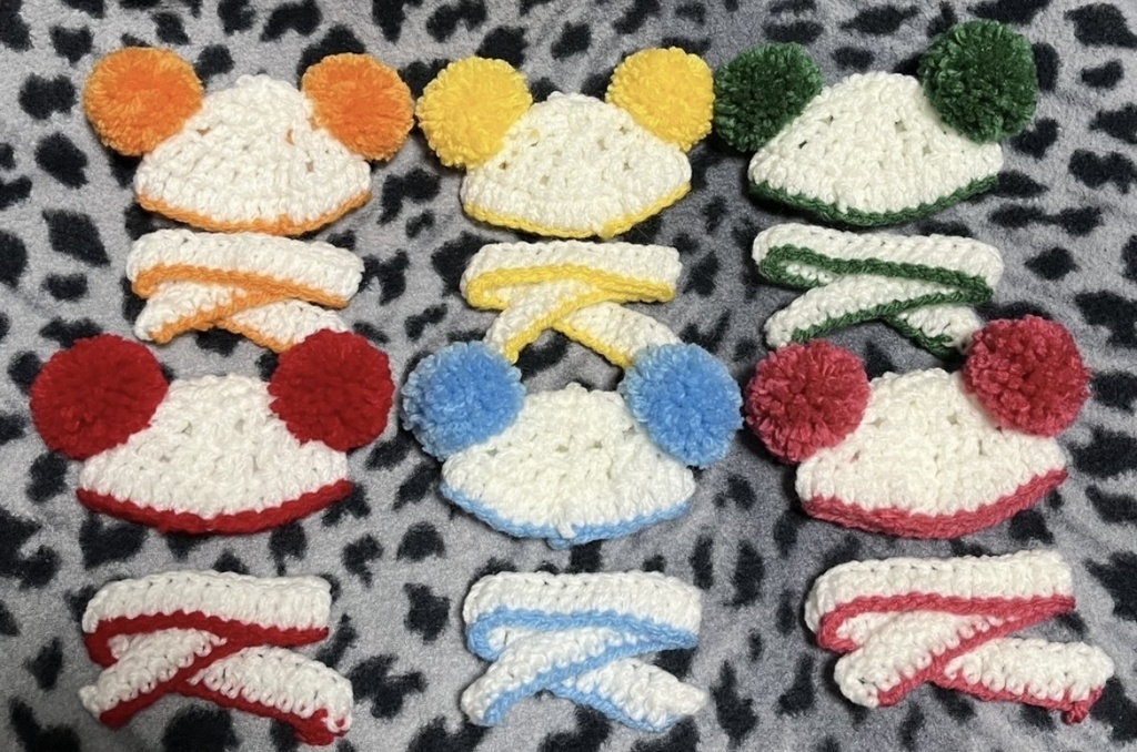 【あんしんBOOTHパック】 10cmぬいぐるみ 12cmぬいぐるみ ぬい服 ぽんぽん付き ニット帽 マフラー