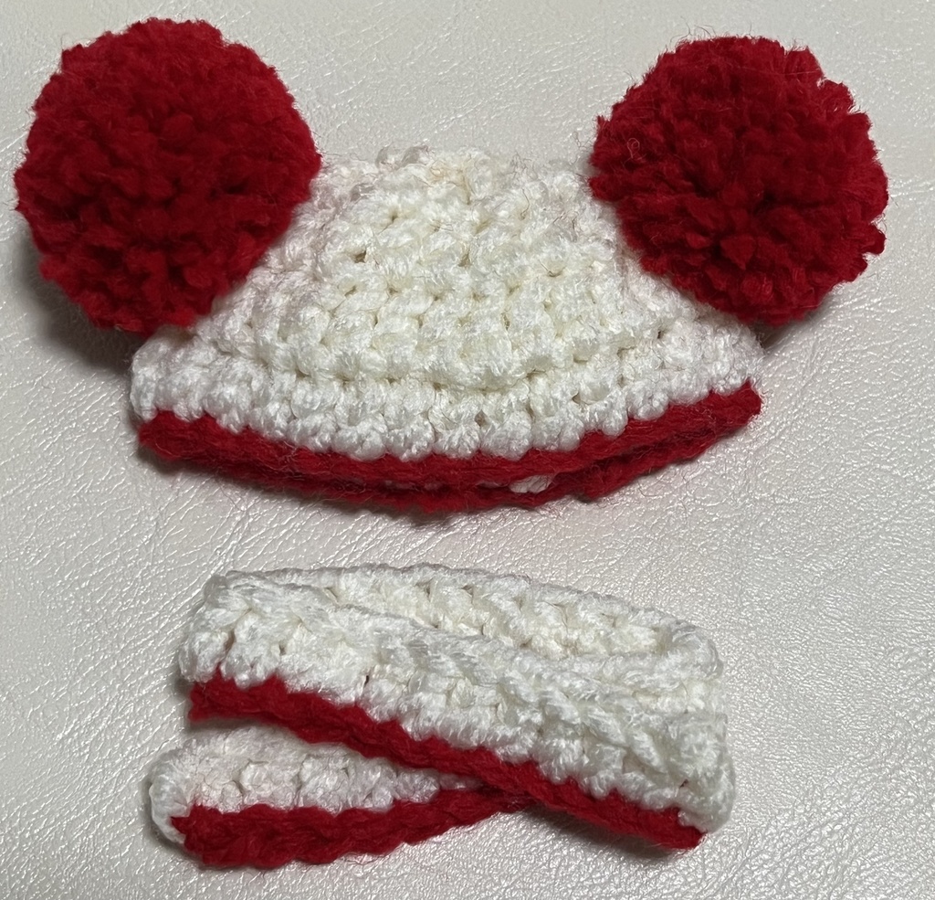 【あんしんBOOTHパック】推し色 ぬい帽子 くま耳ニット帽 マフラー