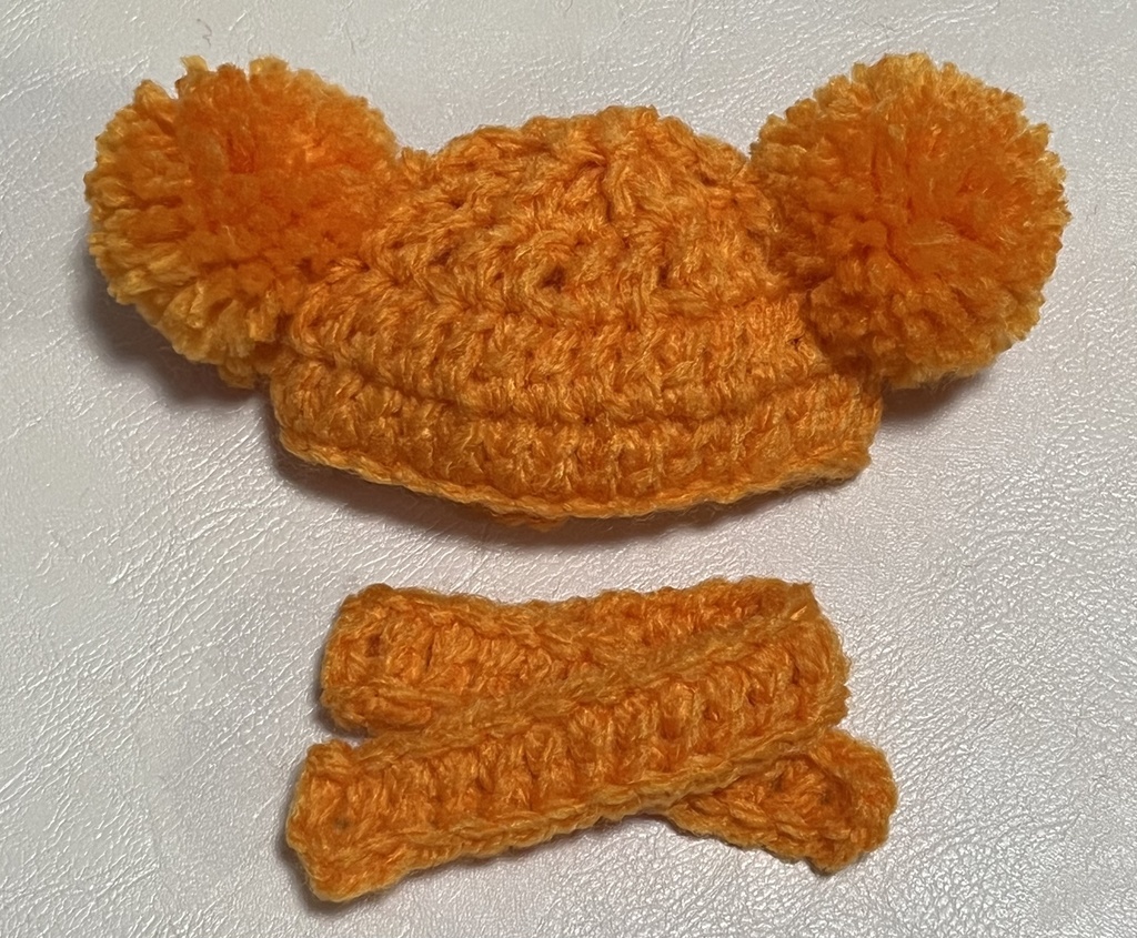 【あんしんBOOTHパック】 推し色 ぬい帽子 ぬい服 10cmぬい服 10センチぬい服 ぽんぽんニット帽 マフラー