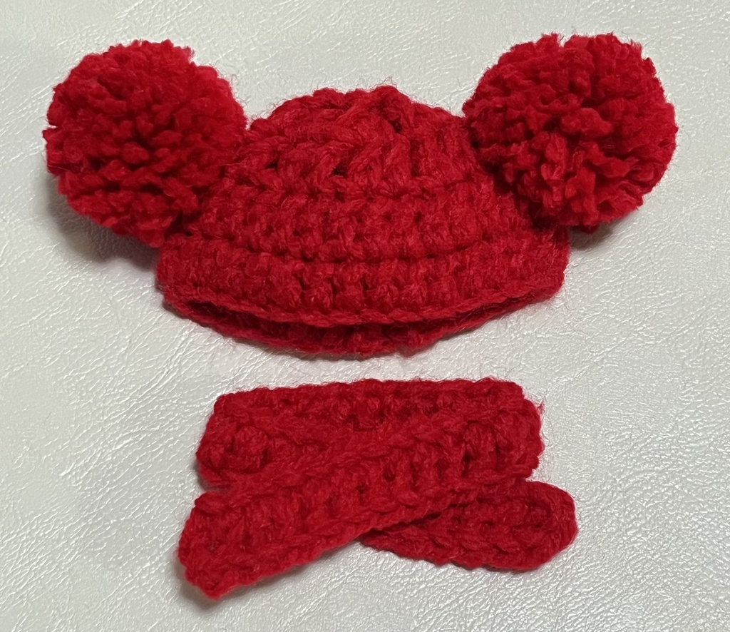 【あんしんBOOTHパック】 推し色 ぬい帽子 ぬい服 10cmぬい服 10センチぬい服 ぽんぽんニット帽 マフラー