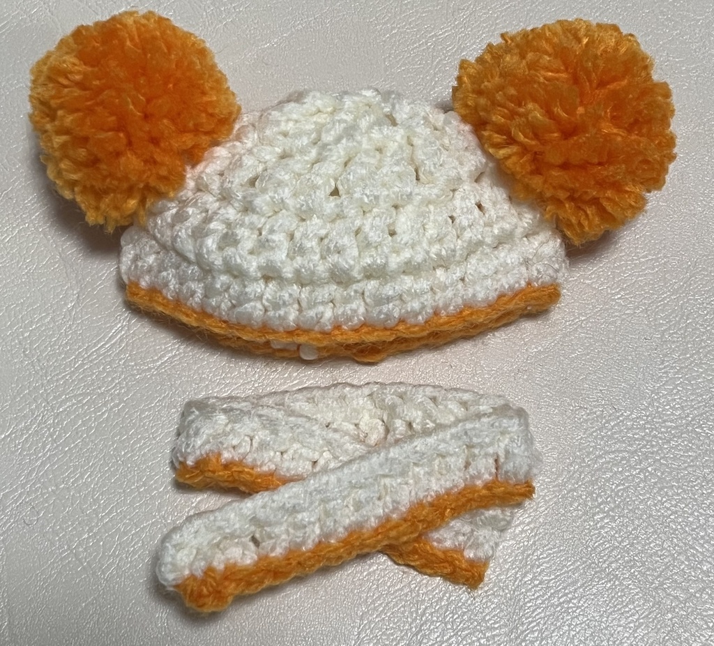 推し色 ぽんぽんニット帽 マフラー 10cmぬい服 10センチぬい服 ぬい服